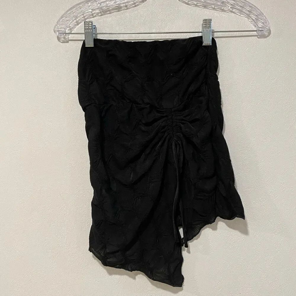 Silence + Noise Black Ruched Mini Skirt Women’s Size M